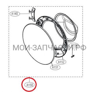 ADC74806528 Люк стиральной машины LG F4V5VG0W